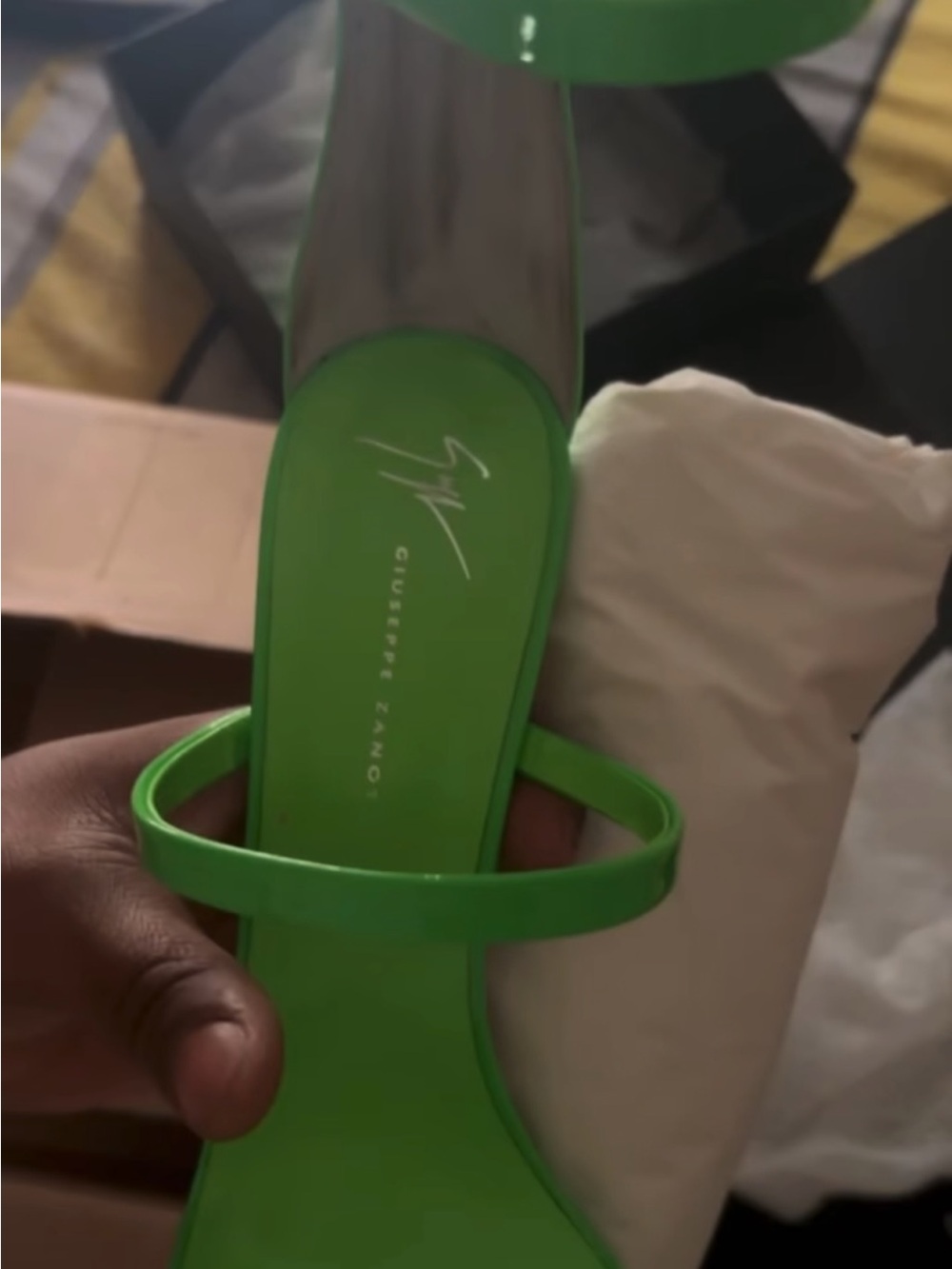 Giuseppe Zanotti Lime Green Single-Strap Heel
